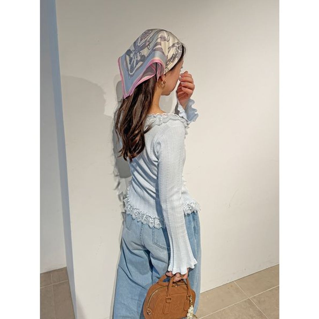 スナイデル SNIDEL Sustainableフリルニットプルオーバー （GRY