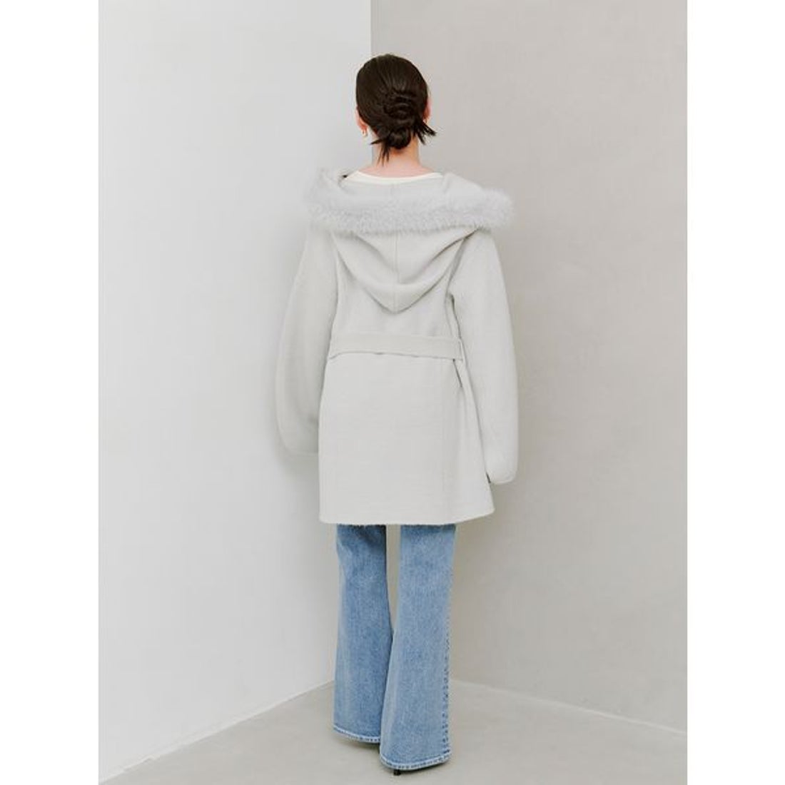 スナイデル SNIDEL ファーフードニットコート （IVR） -ファッション