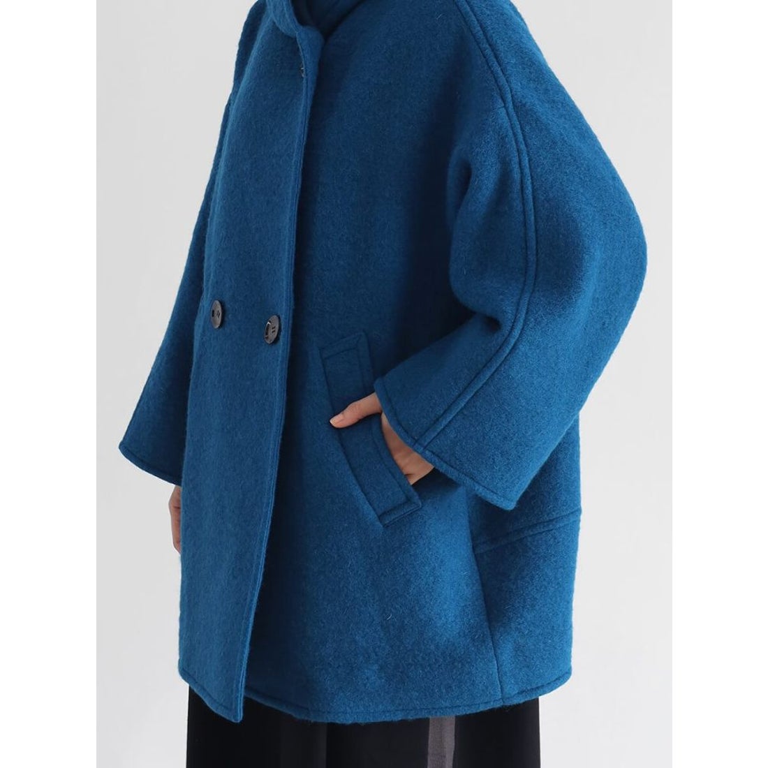 クローブ CLOVE 圧縮ウールフードコート （ライトグレー