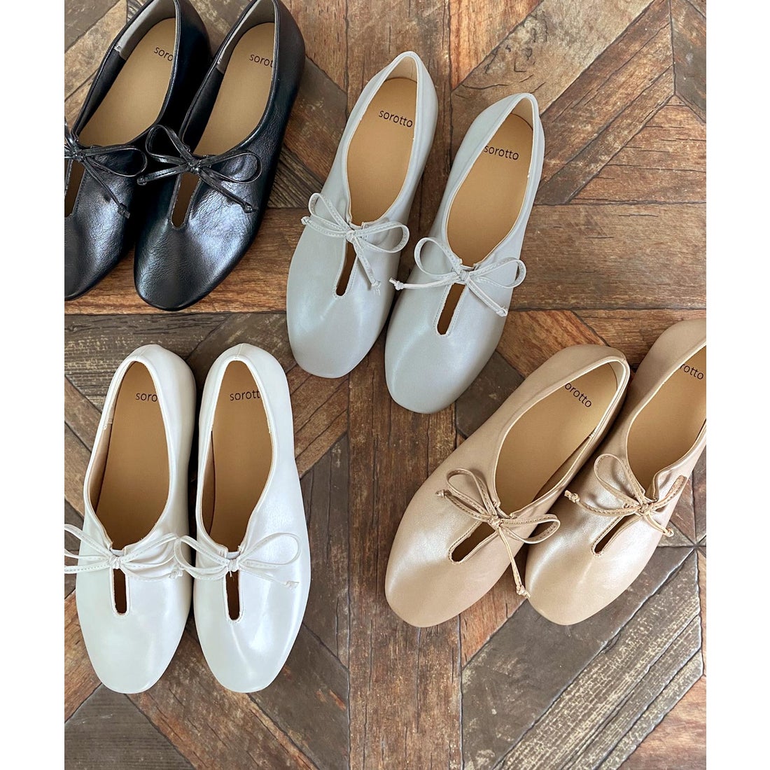 ソロット SOROTTO ふかふかインソール/リボン付きスリットデザインの