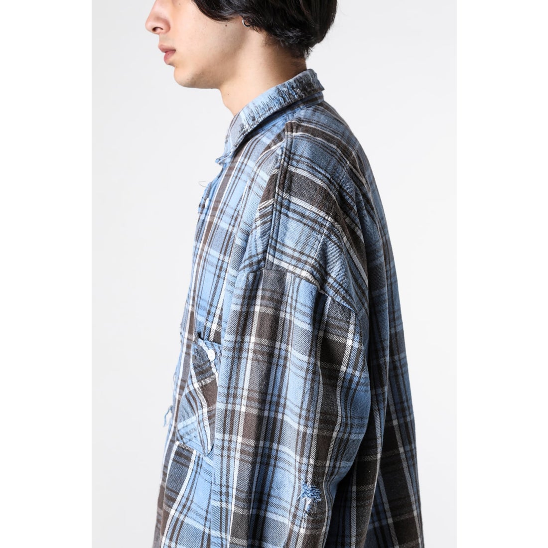 セントマイケル SAINT Mxxxxxx Flannel Shirt （Blue / Gray） 通販