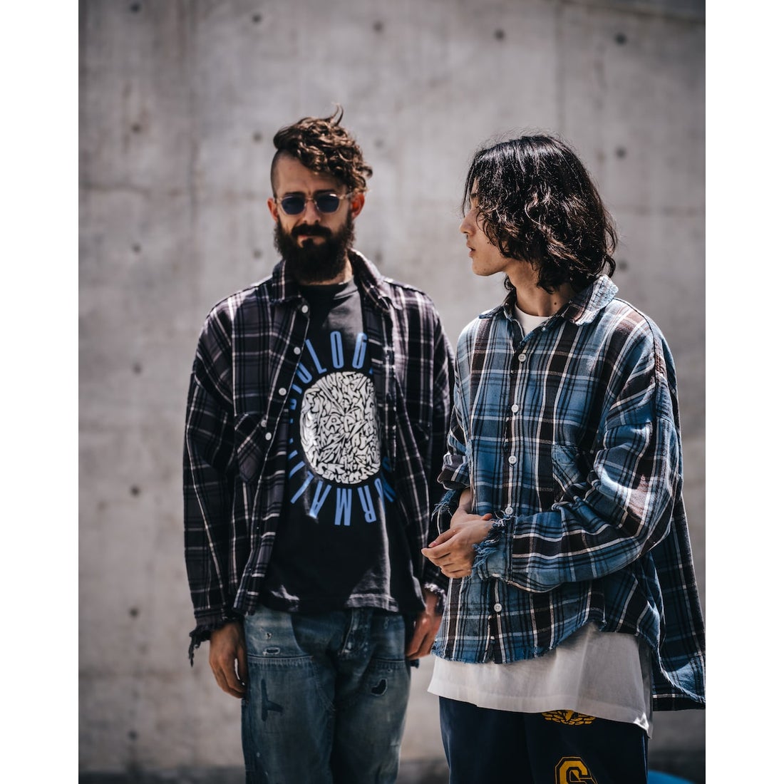 セントマイケル SAINT Mxxxxxx Flannel Shirt （Black / Gray） 通販