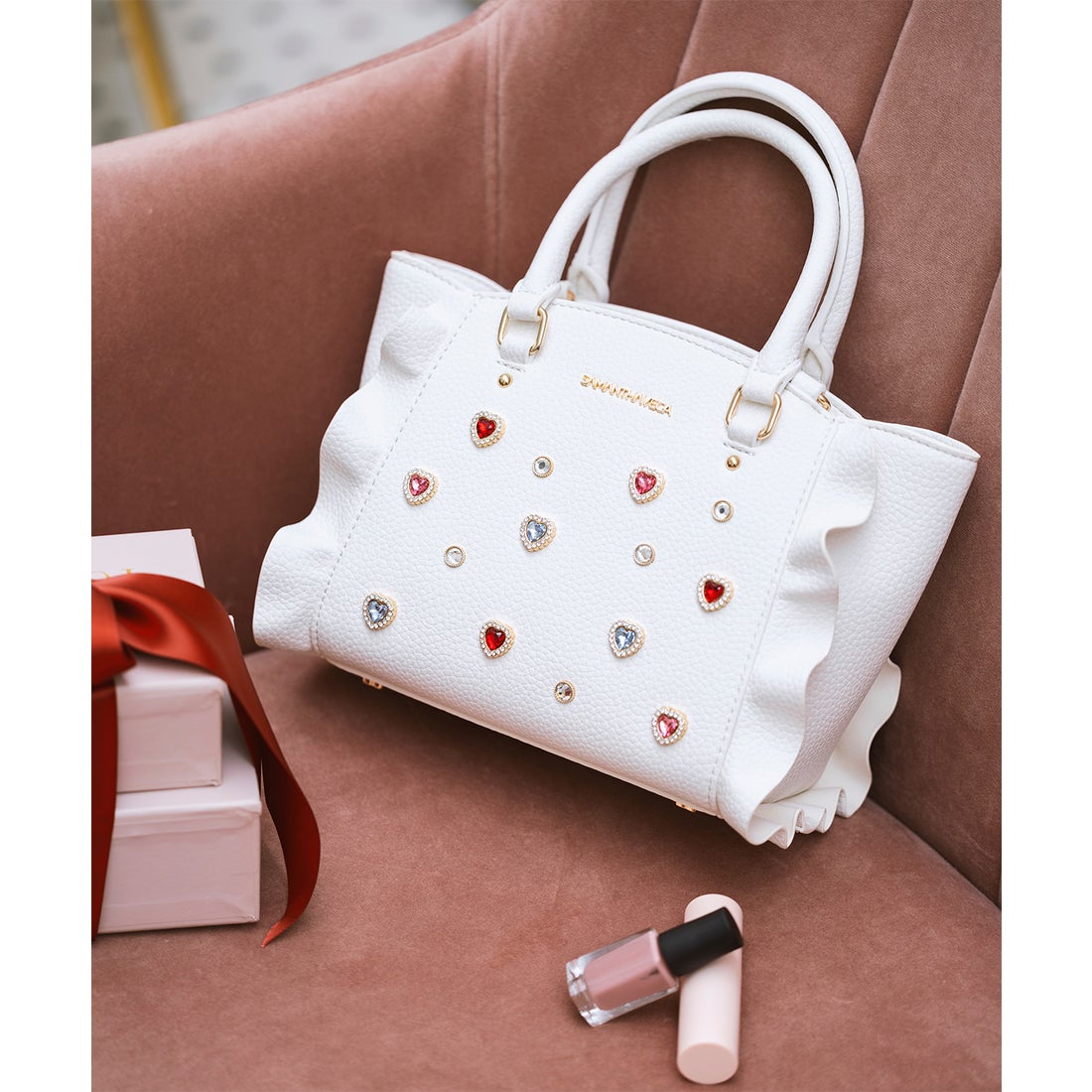 サマンサベガ SAMANTHAVEGA ビジューフラッター(ミニ) (ホワイト