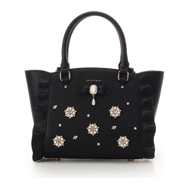 サマンサベガ SAMANTHAVEGA 「クロミコレクション」フリルハンドバッグ