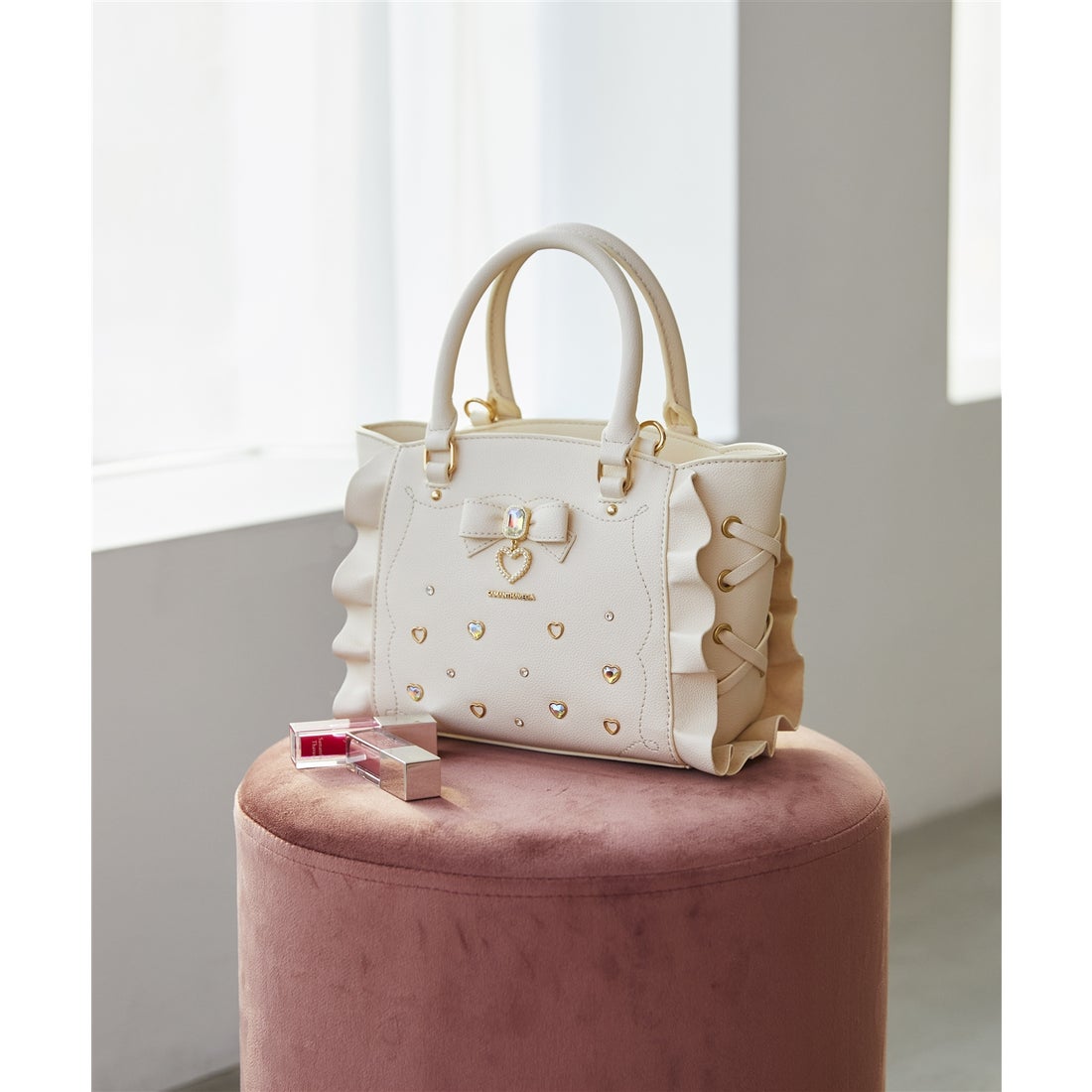 サマンサベガ SAMANTHAVEGA サイドレースアップリボンビジューミニ