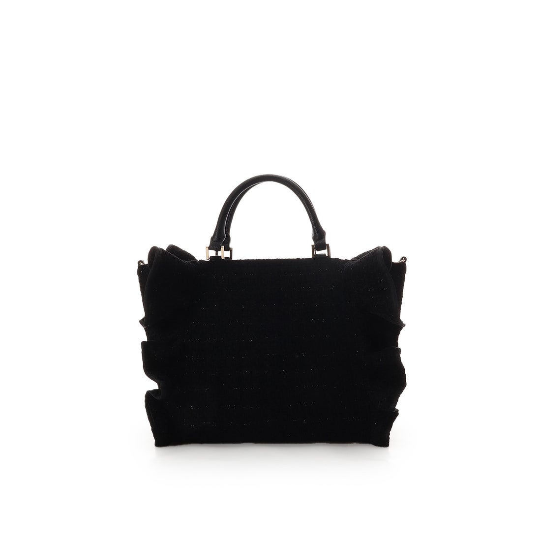 サマンサベガ SAMANTHAVEGA ツイードフリルハンドバッグ（大） (ピンク