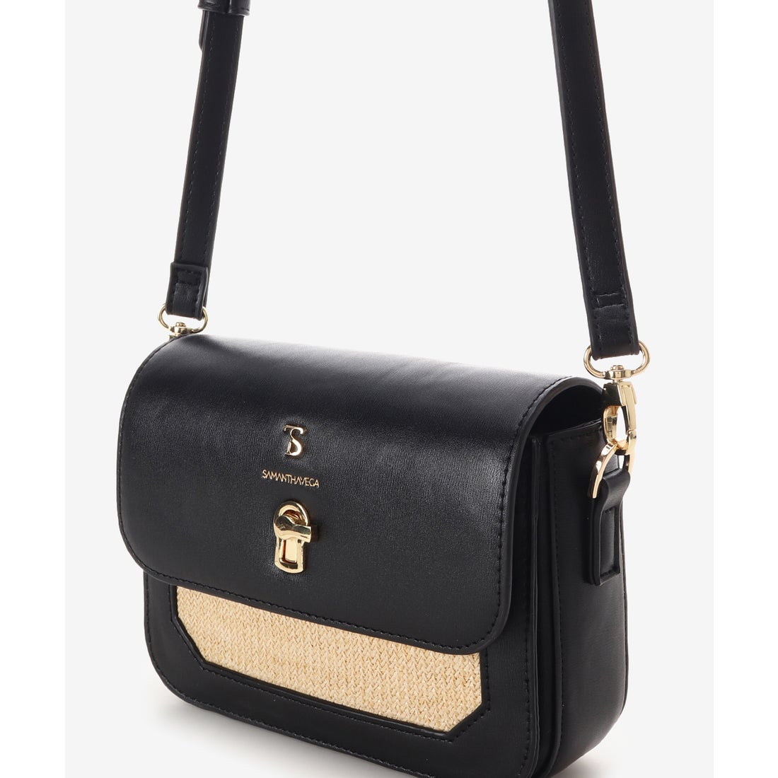 サマンサベガ SAMANTHAVEGA パナマ風ベルト金具ショルダーバッグ