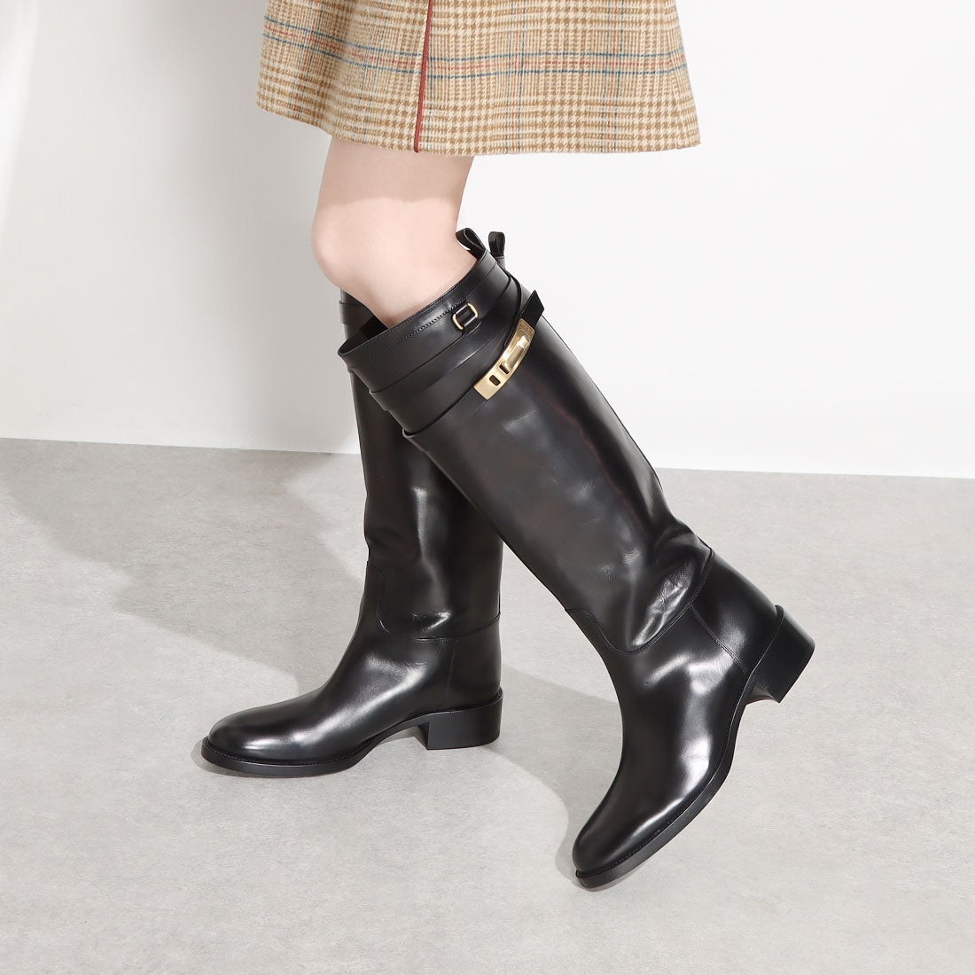 SARTORE サルトル シングルバッグベルト ジョッキーブーツ ブラック