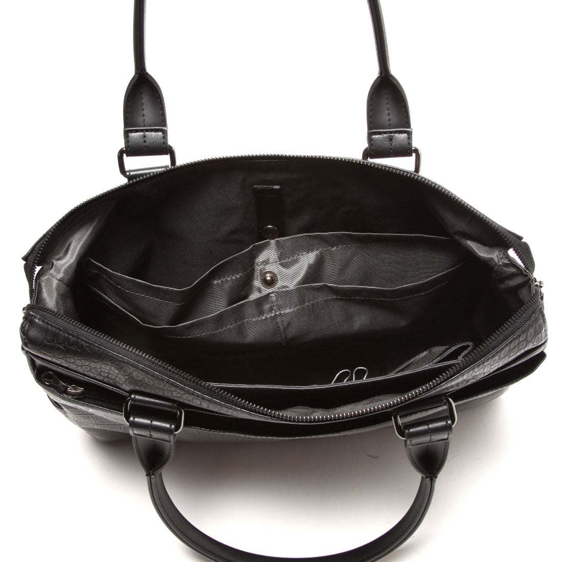 KINGZ サマンサキングズ クロコ型押しビジネスバッグ（ブラック