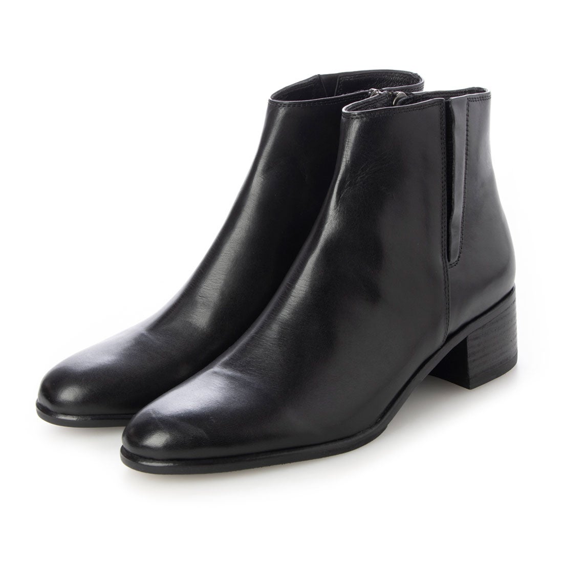 SAYA 【本革】ソフトレザーショートブーツ(ブラック) -【公式】ラボ