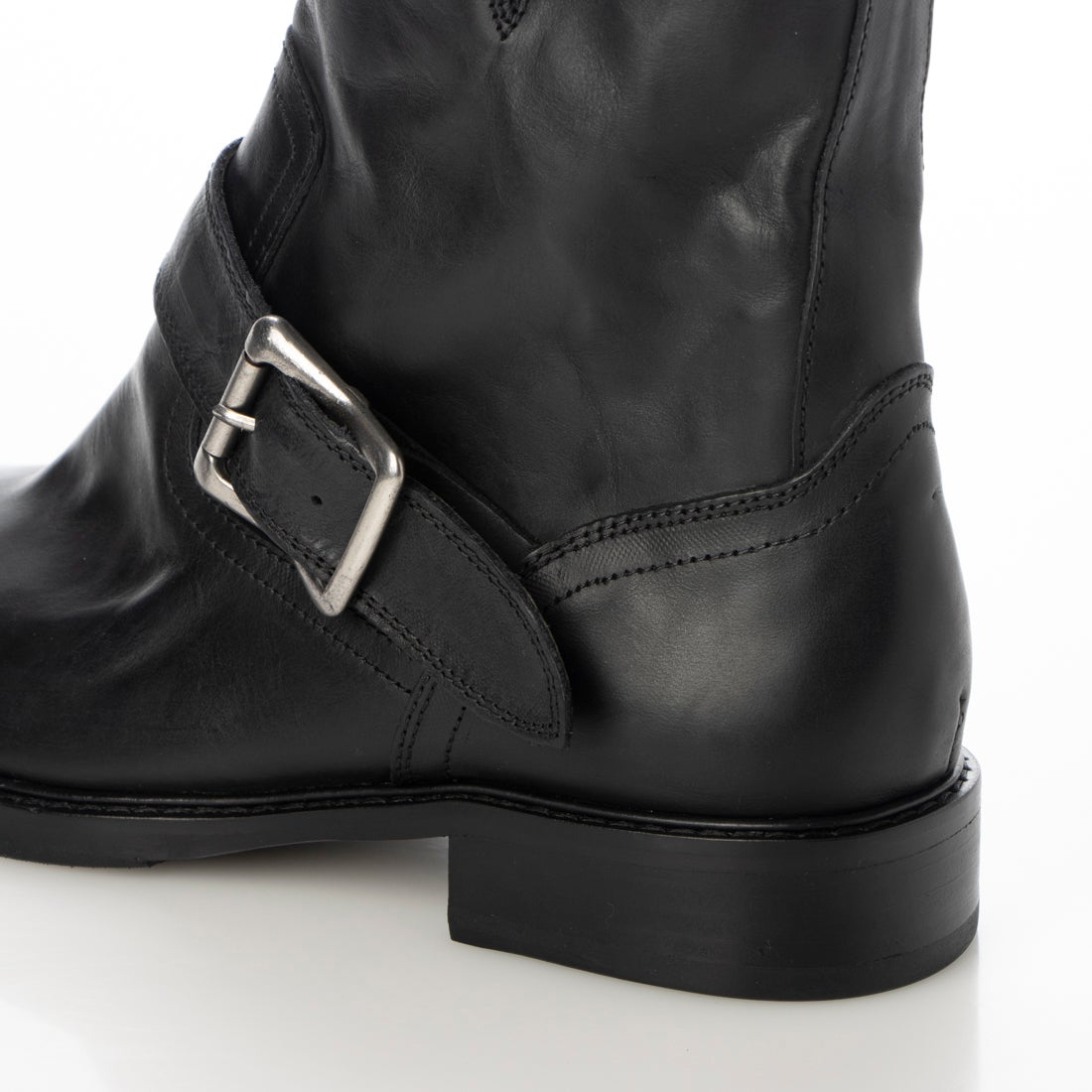 SAYA 【本革】ソフトレザーエンジニアブーツ(ブラック) -【公式】ラボ