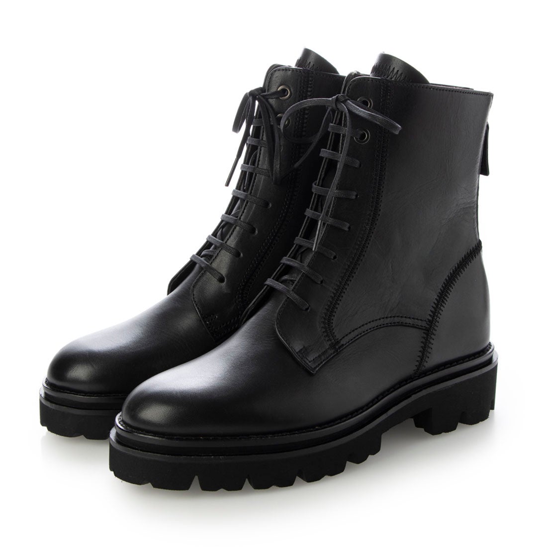 サヤ SAYA 本革タンクソールレースアップシューズ （ブラック