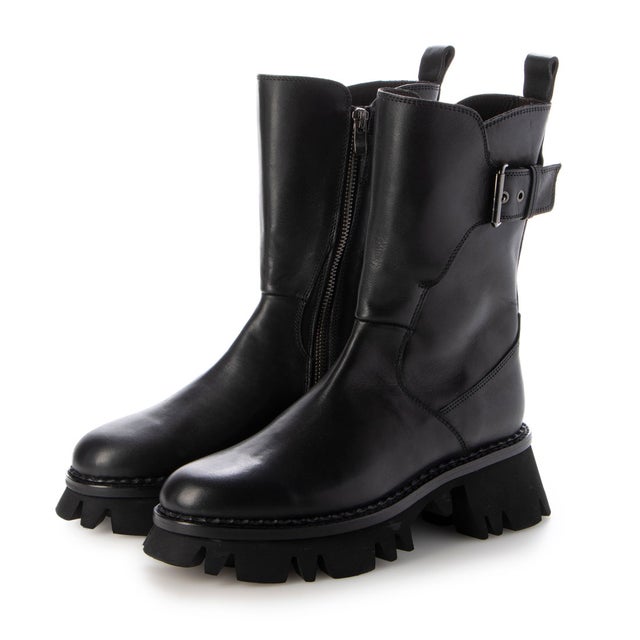 サヤ SAYA 厚底本革ハーフブーツ （ブラック） -【公式】ラボ・キゴシ