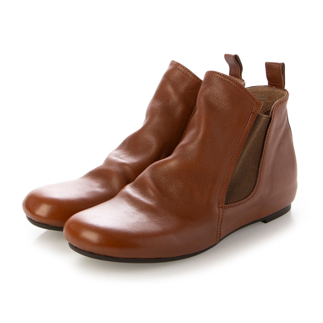 サヤ SAYA 本革プラット製法サイドゴアブーツ （オレンジブラウン