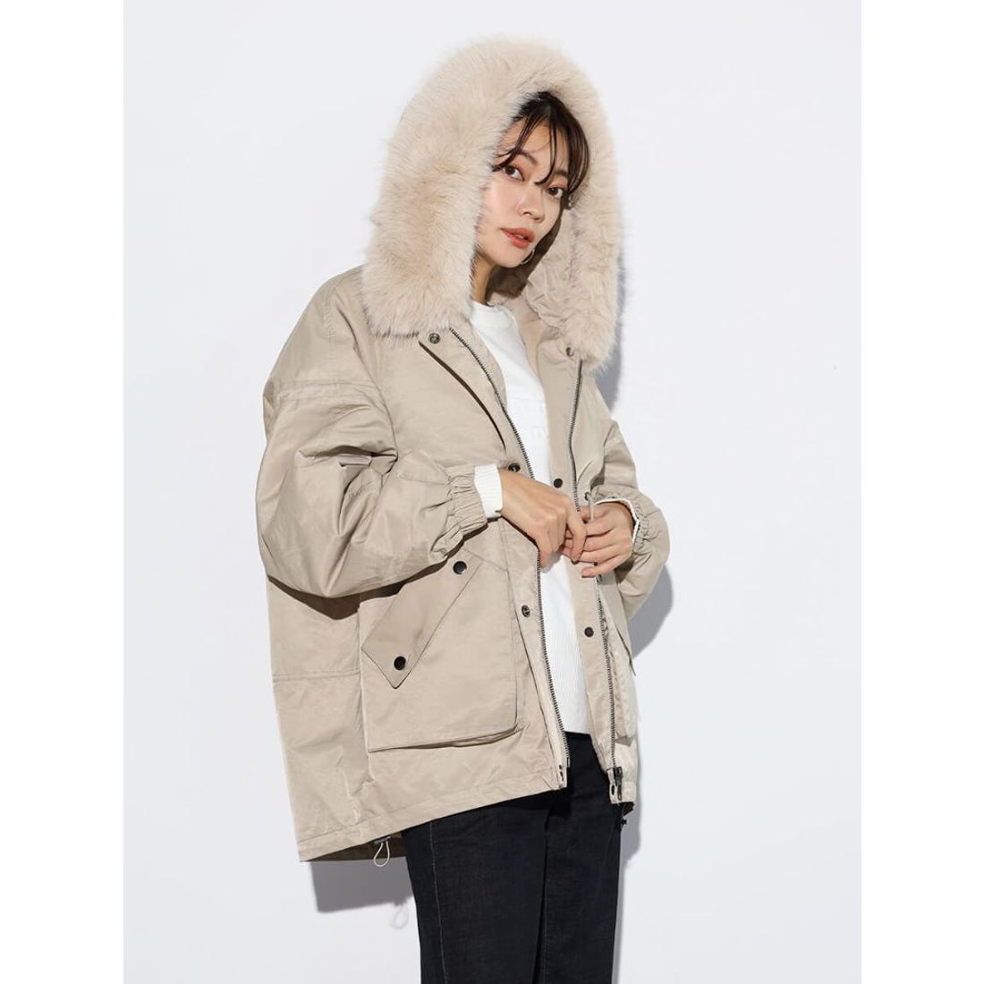 スコットクラブ SCOTCLUB ファーフーディモッズアウター （ライト