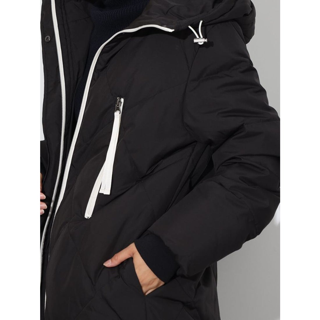 スコットクラブ SCOTCLUB バイカラーロングダウンコート （ブラック