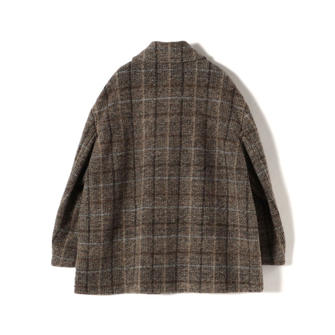 シップス SHIPS スライバー チェック ショート Pコート （ブラック