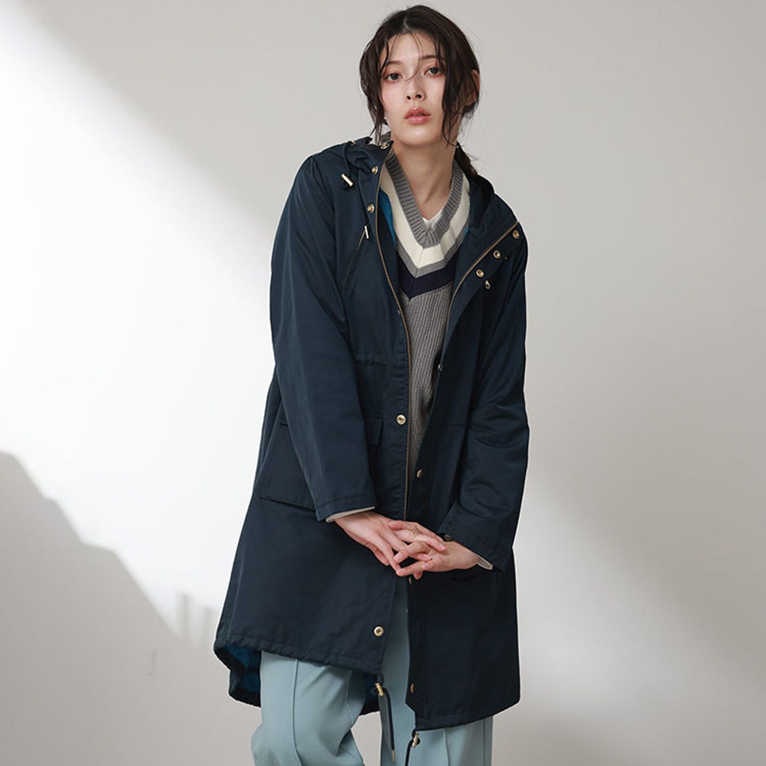 フィローモ Filomo モッズコートレディース 弱撥水加工 （ネイビー