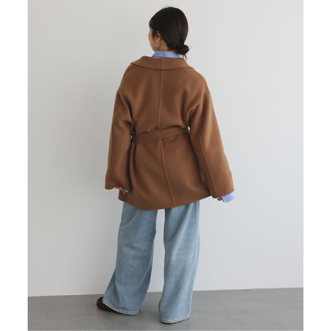 スローブ イエナ SLOBE IENA SUPER140 ダブルフェイスベルテッドコート