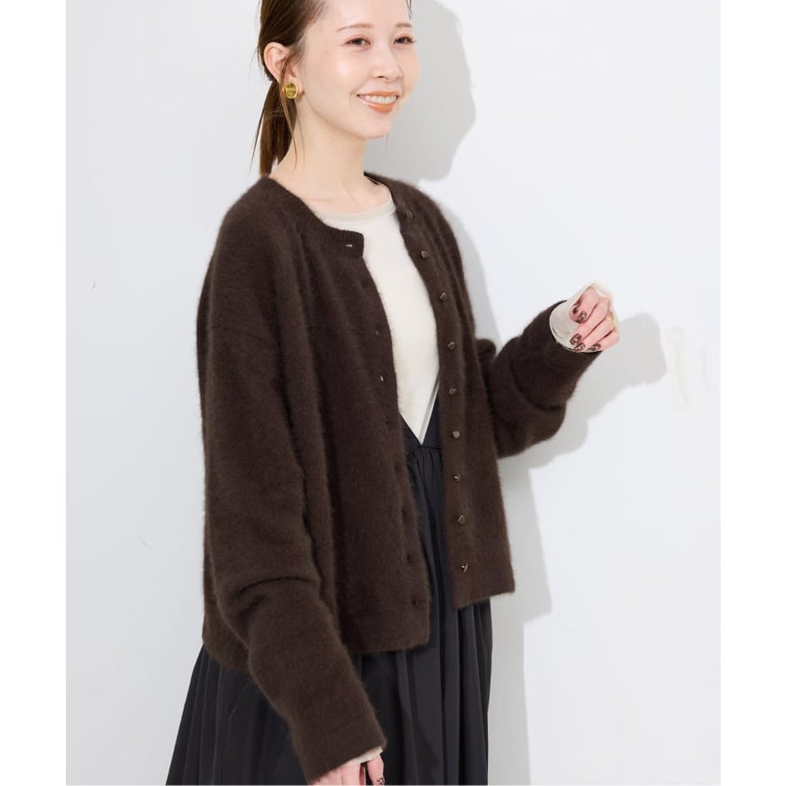 スローブ イエナ SLOBE IENA フォックスアルパカカーディガン