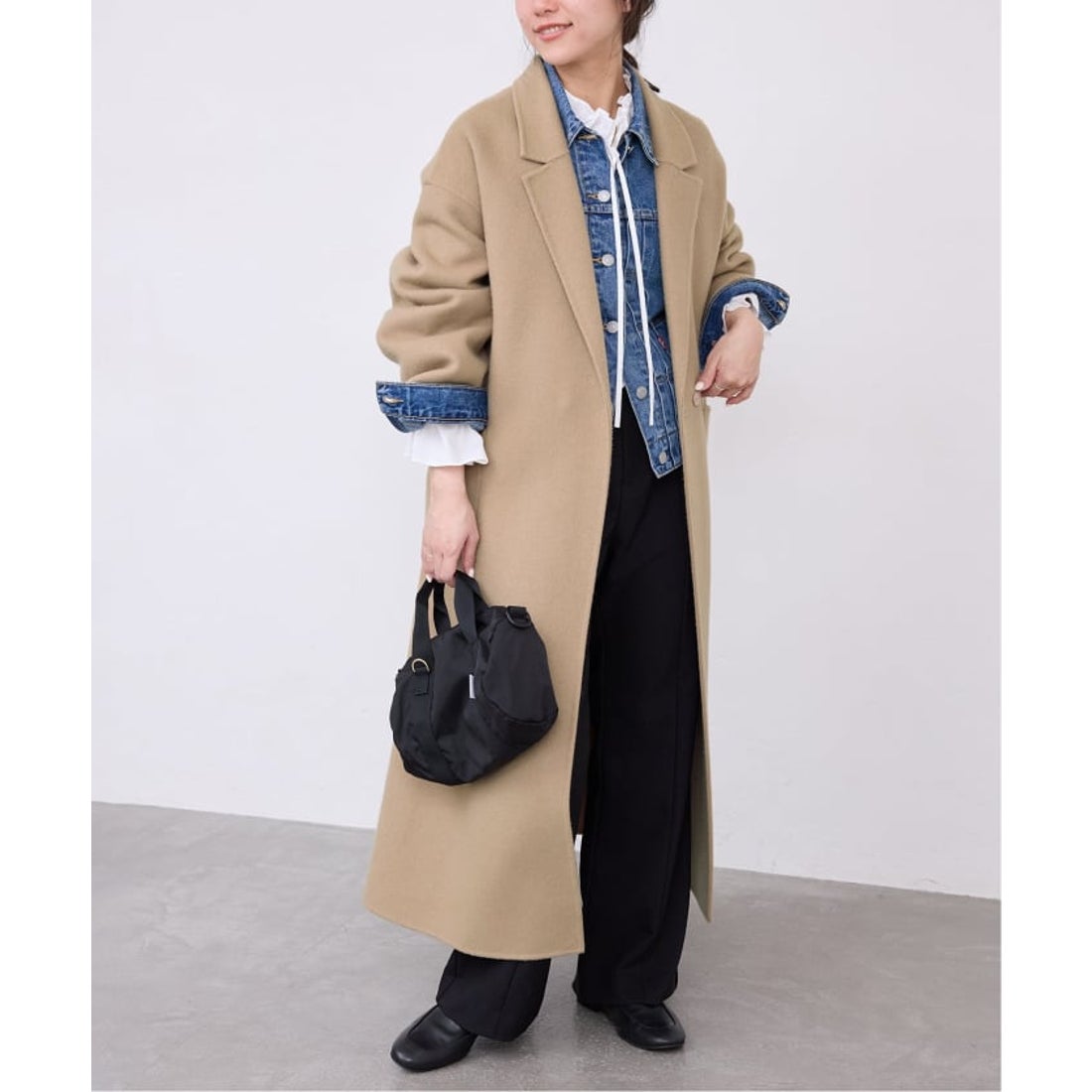 スローブ イエナ SLOBE IENA souple wool ダブルフェイスロングコート