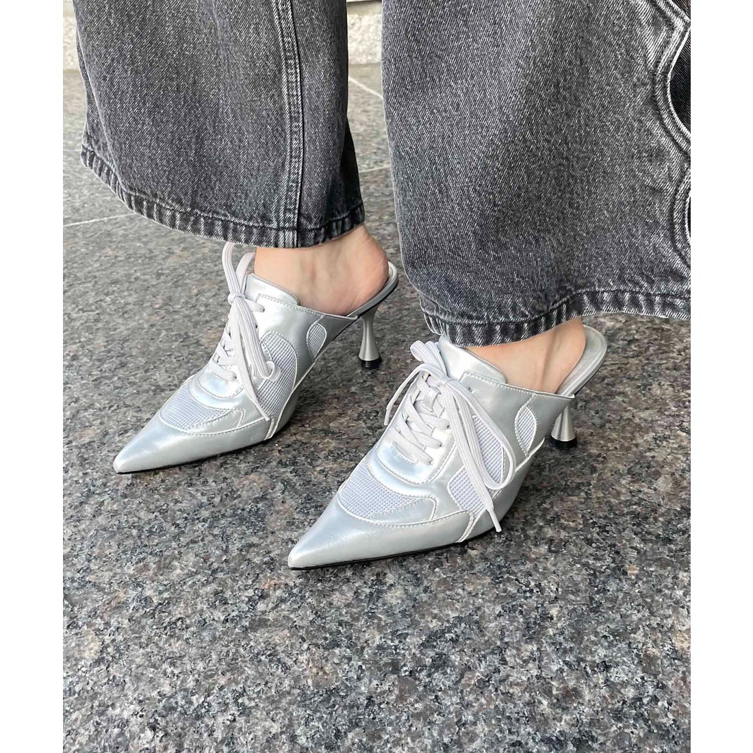 スパイラルガール SPIRALGIRL ポインテッドトゥスニーカーミュール