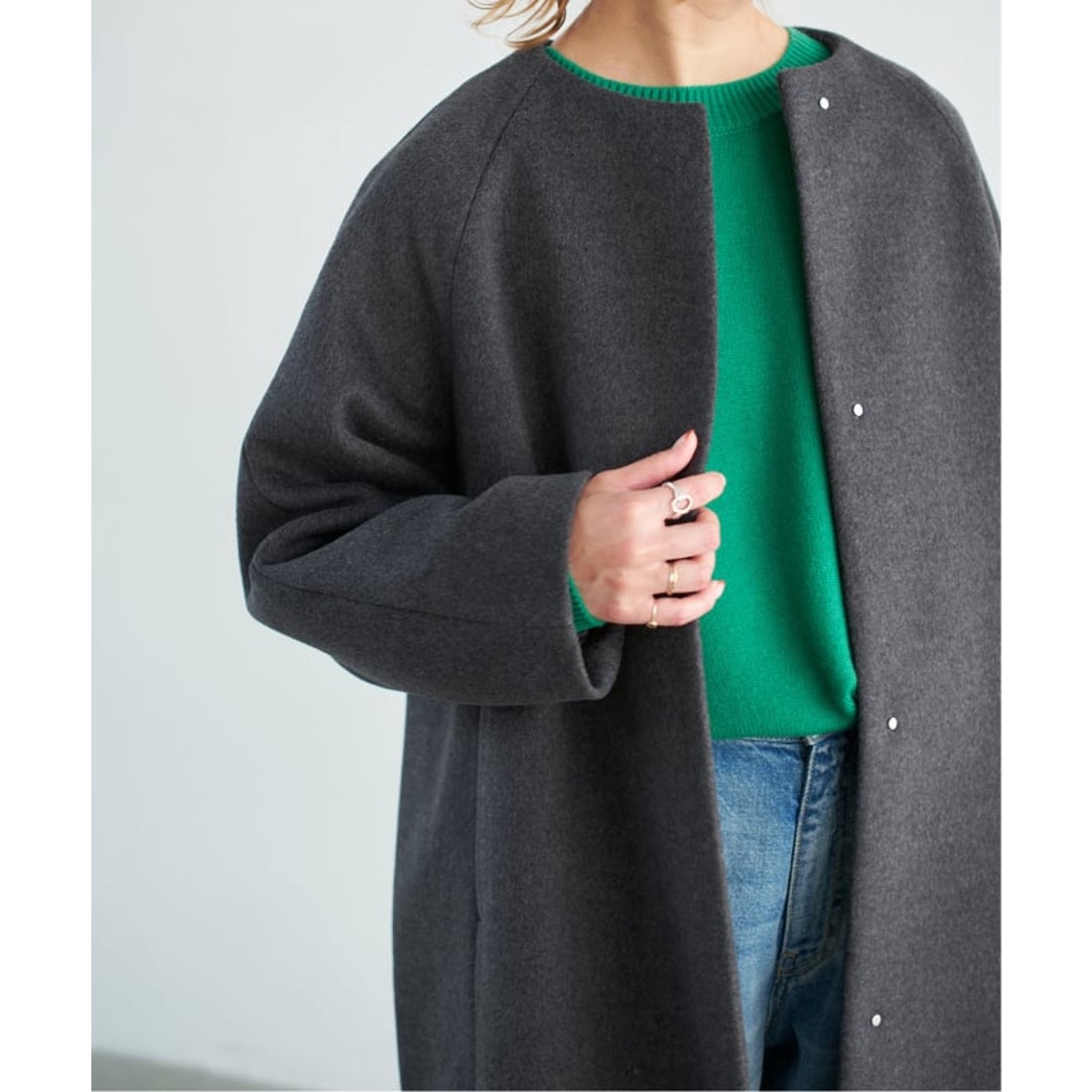 スピック＆スパン Spick & Span S160ビーバーノーカラーコート