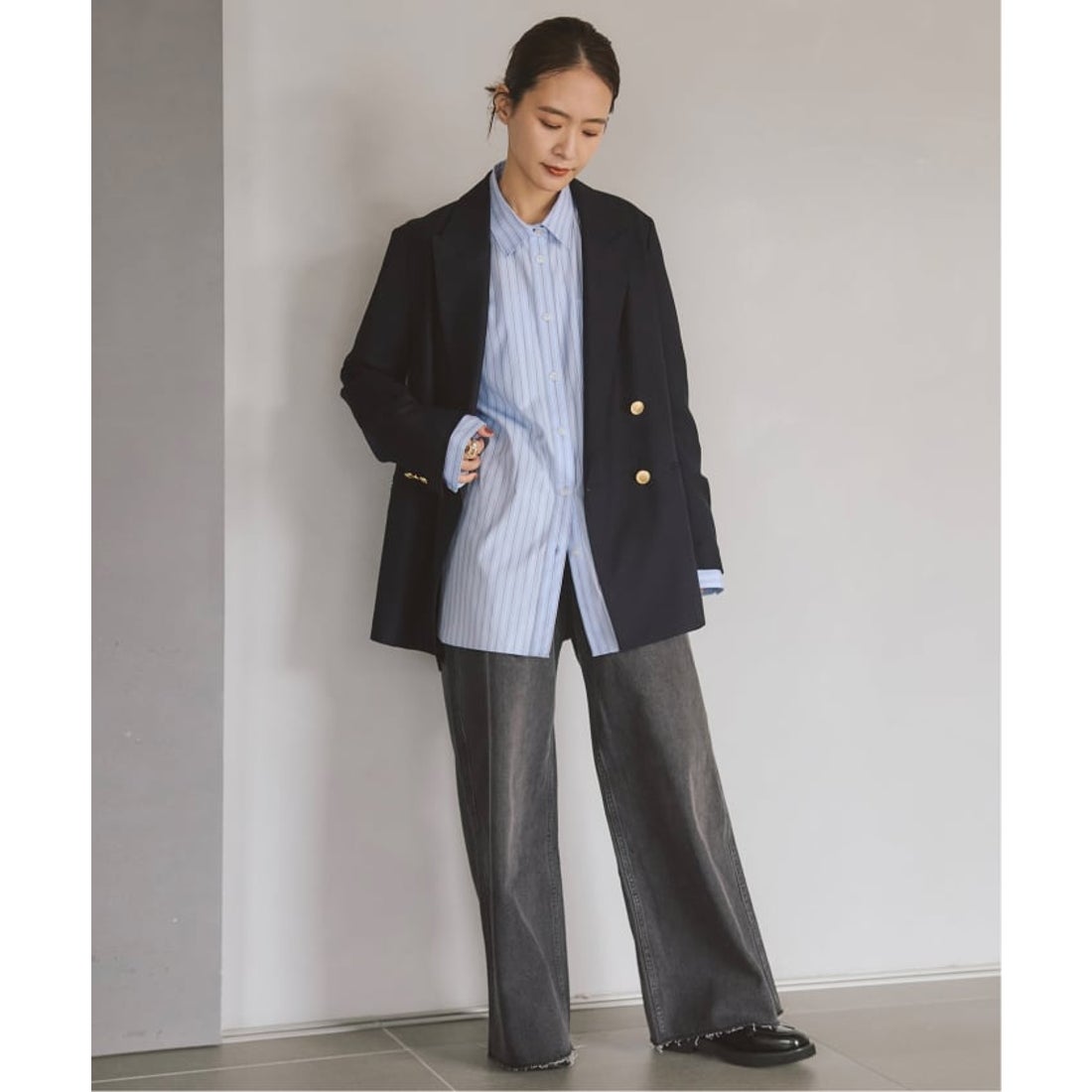 スピック＆スパン Spick & Span a&m マルチストライプシャツ