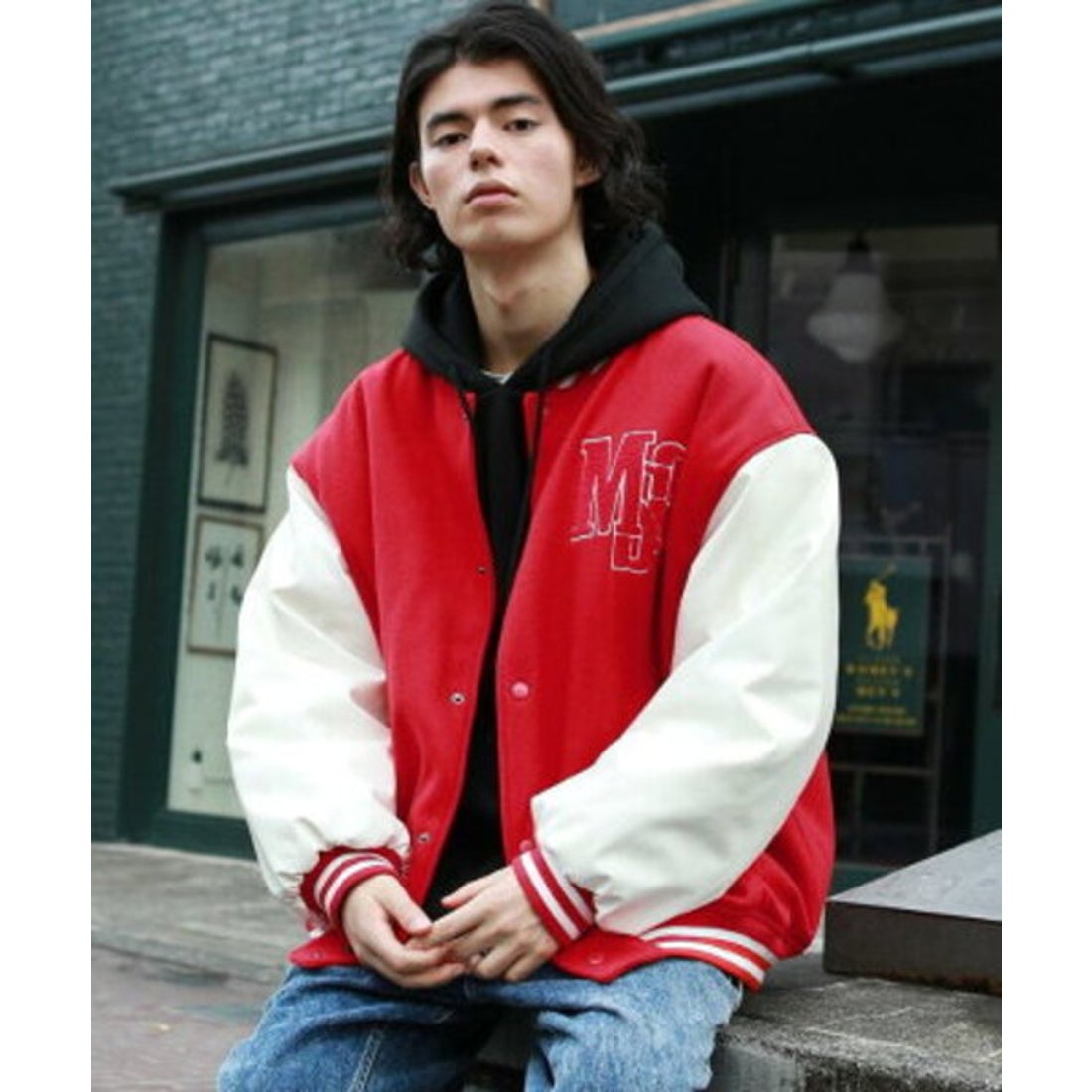 カジュアル THE CASUAL MSG ロゴワッペン袖切替ビックシルエット