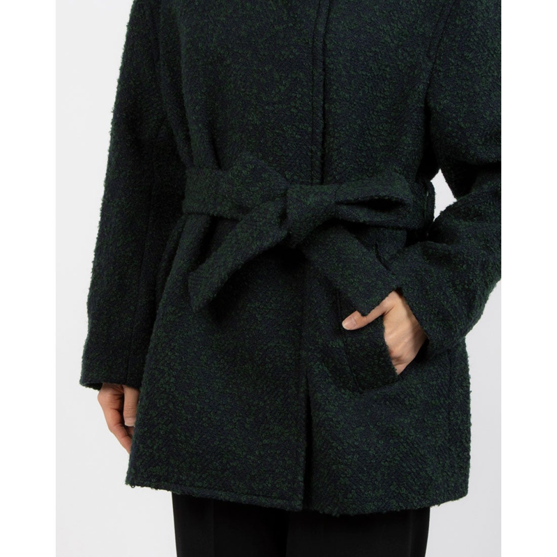 パルチザン Partisan ヘリンボーンネップツイードミドルコート