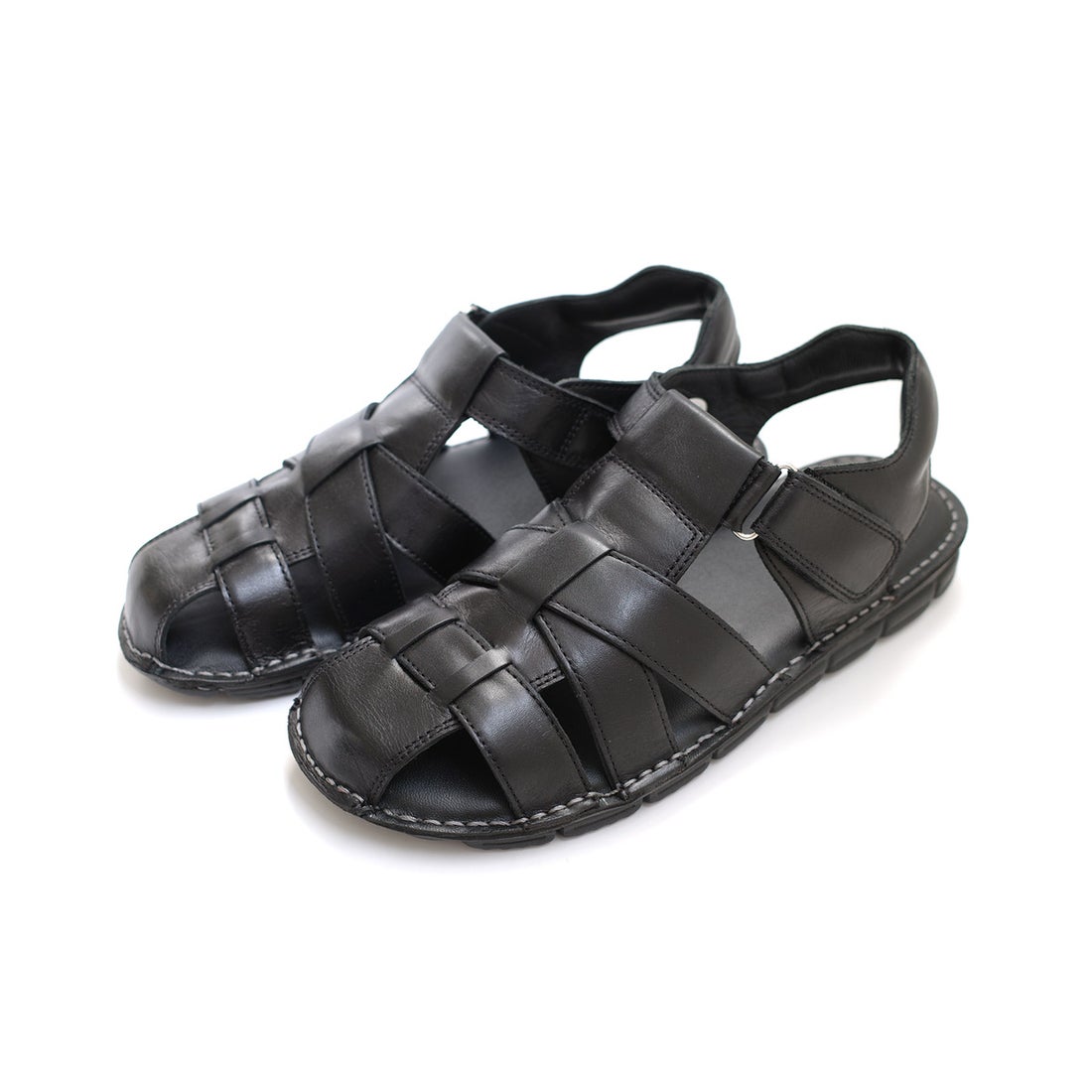 pointer 【本革】 サンダル メンズ グルカサンダル 快適 靴 黒