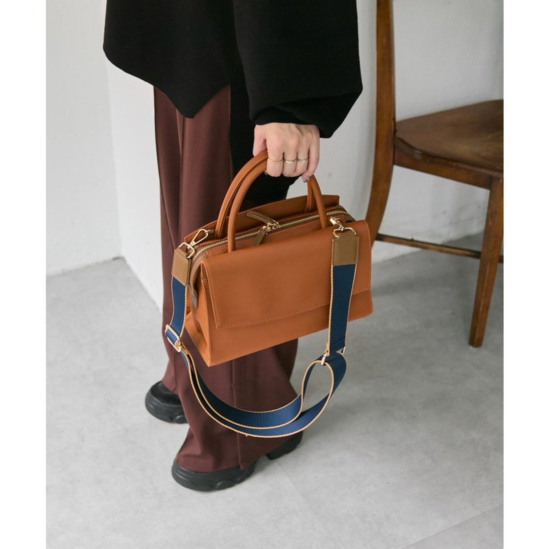 パル PAL 【ear PAPILLONNER】きれいめ撥水トートバッグS （orange