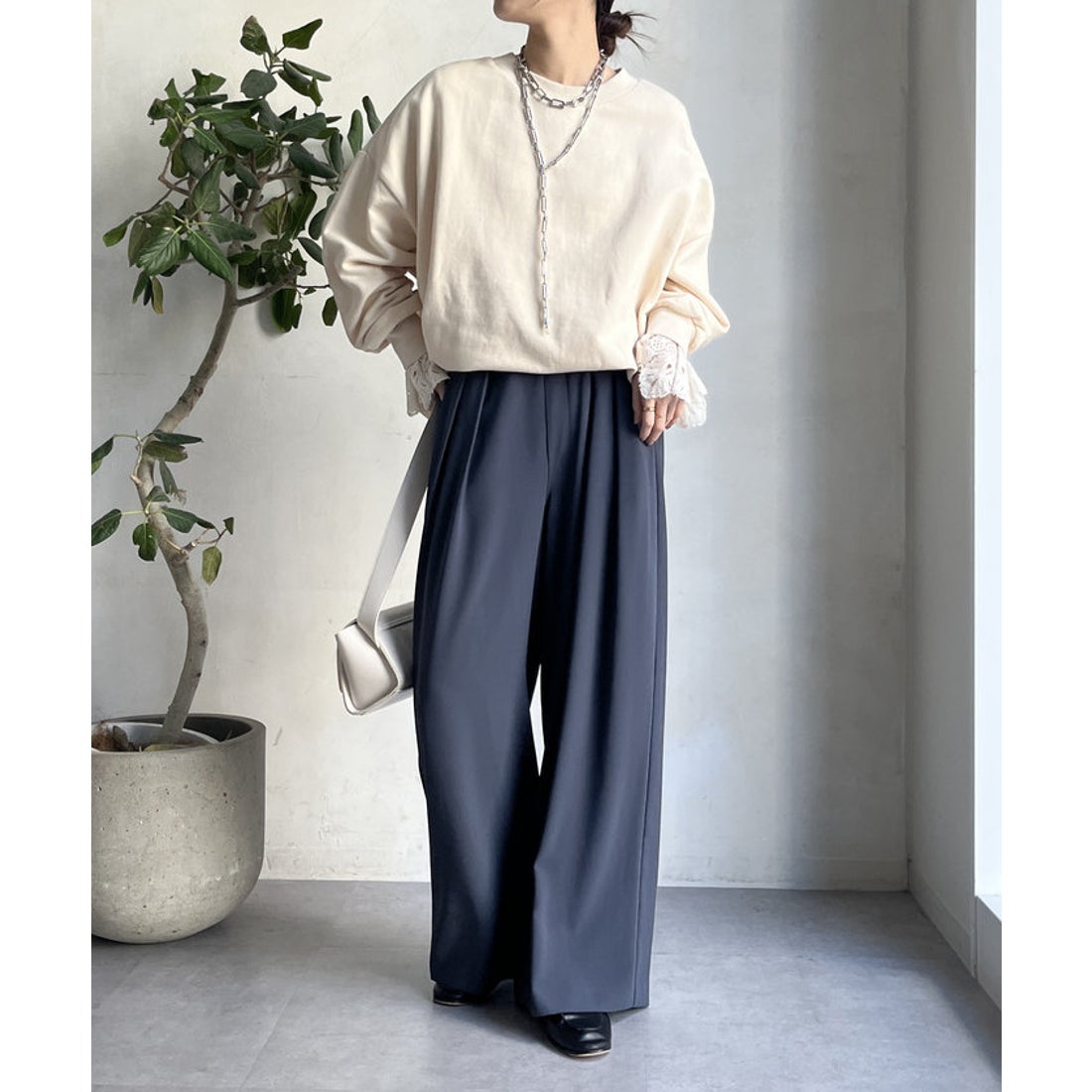 パル PAL 【DouDou】メッセージ2WAYビッグプルオーバー （charcoal