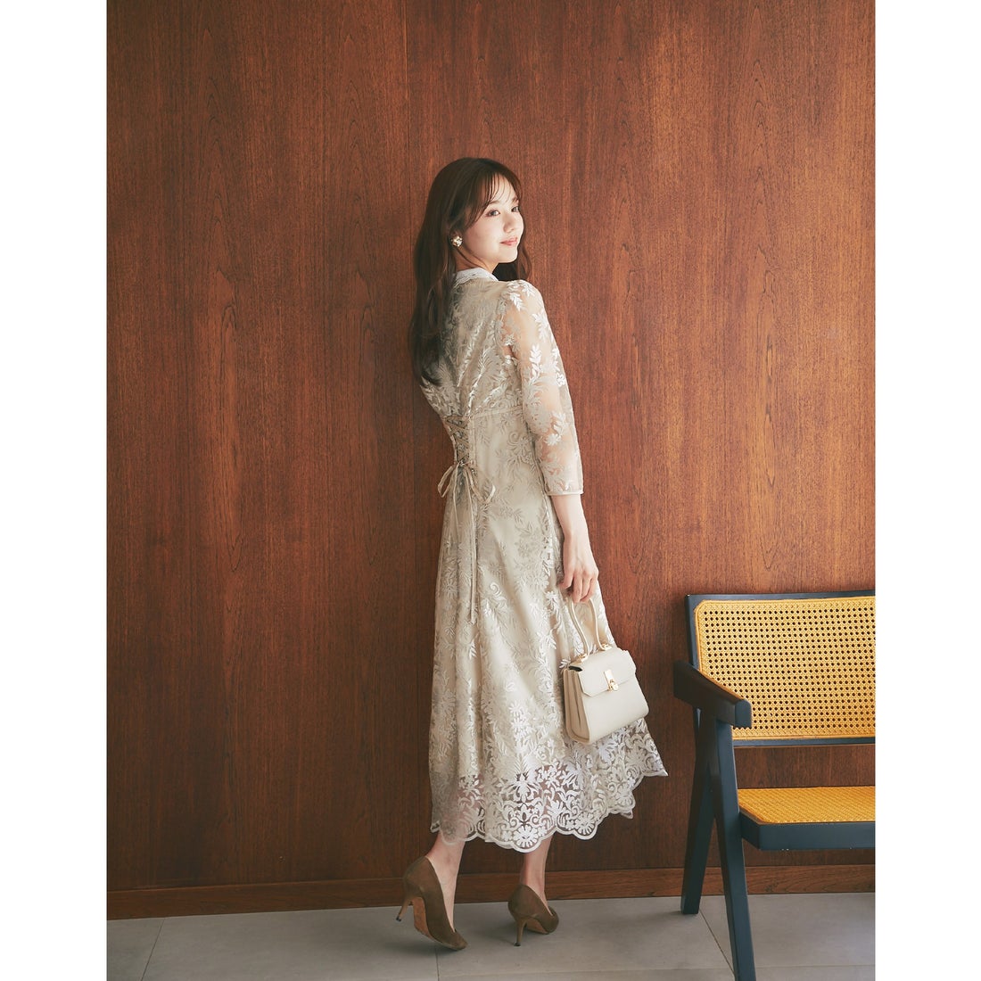 トッコクローゼット tocco closet 取り外し可能な立体フラワー襟付き