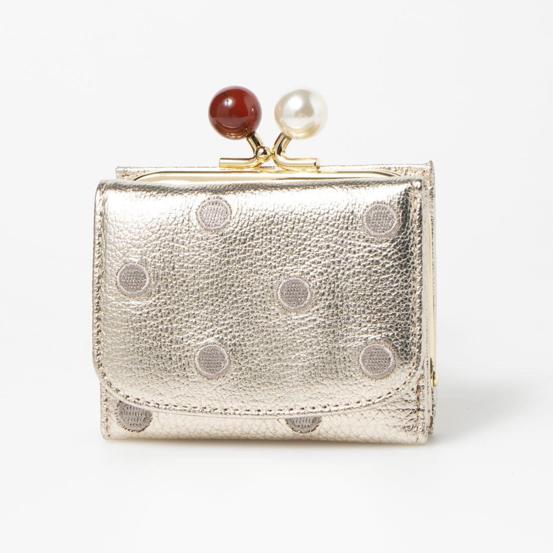 ロングセラー＞ペルケ perche アクリル玉三つ折りミニサイフ （GDDOT