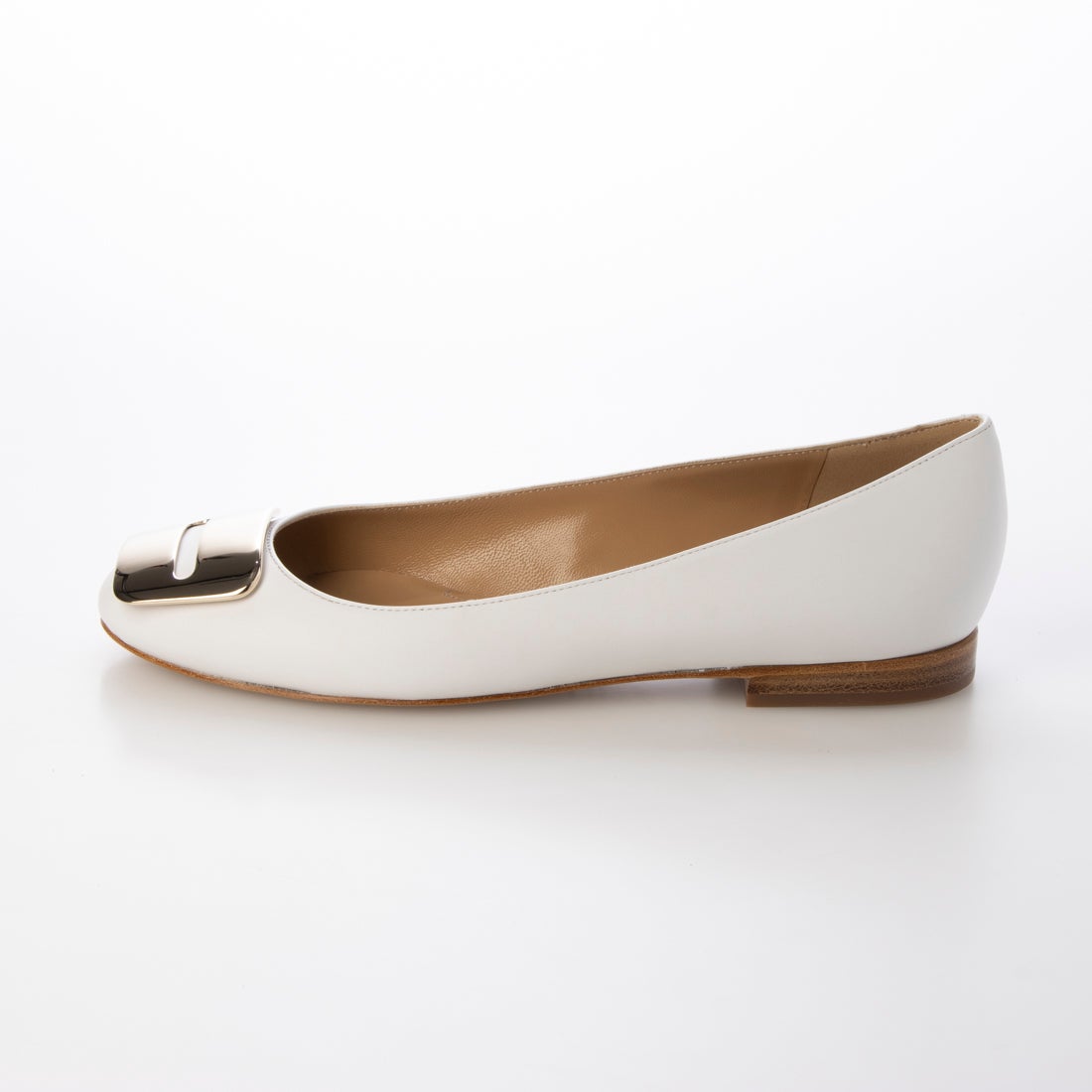 ペリーコ PELLICO GOLD ANELLI FIBBIA フラット パンプス （WHITE