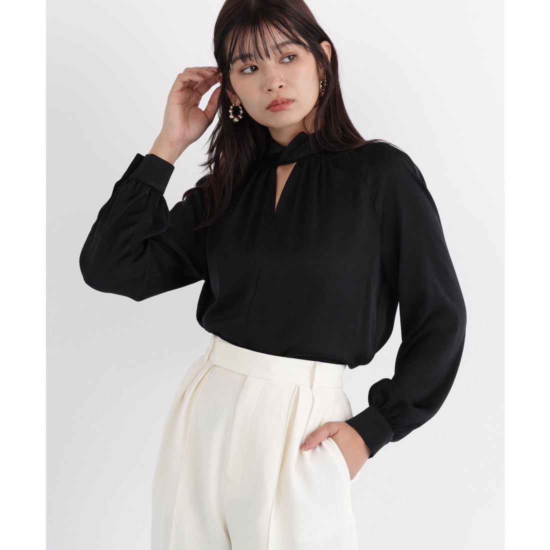 ピンキーアンドダイアン PINKY & DIANNE ギャザーネックドット