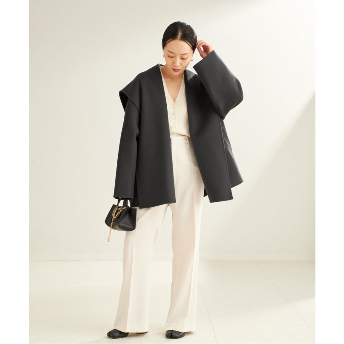 プラージュ Plage 《追加》ハミルトン DRAPE MIDDLE コート （グレー