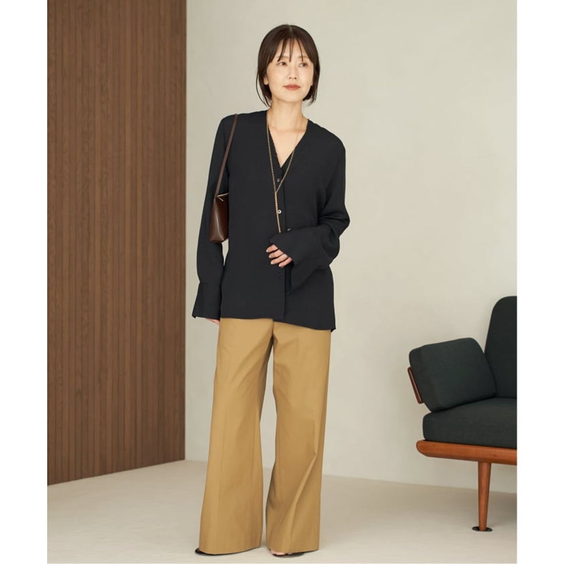 プラージュ Plage 《追加予約》R'IAM ノーカラーシャツ （ナチュラル