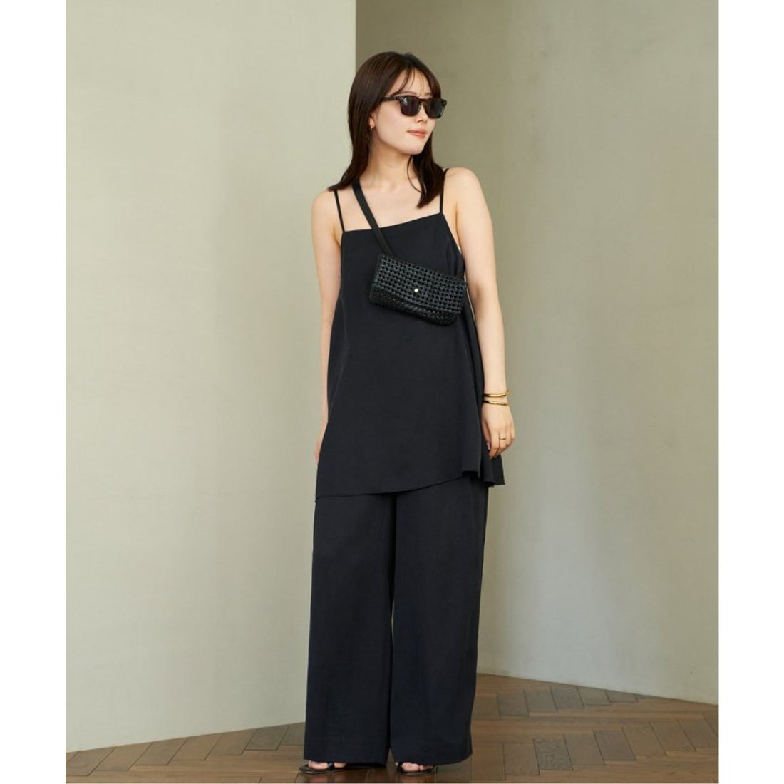 プラージュ Plage 《追加》fibril linen 混 キャミソール （ブラック