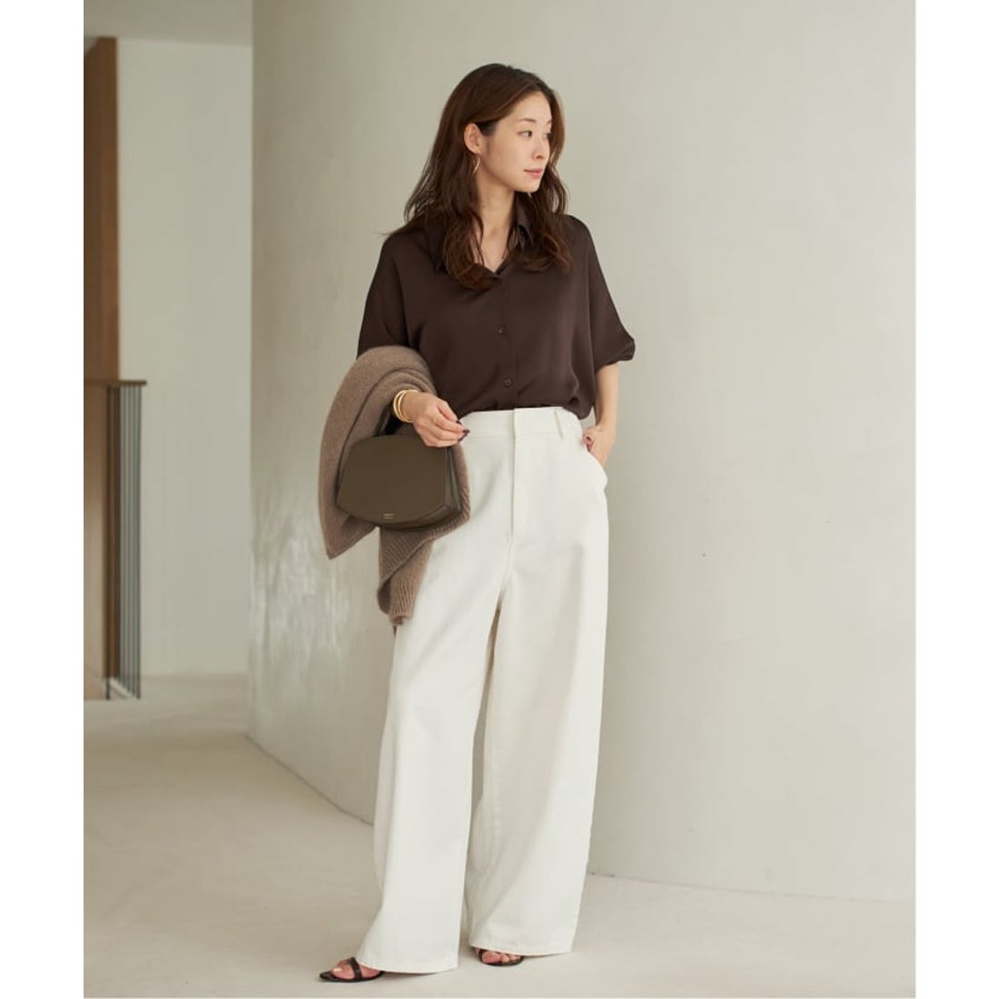 プラージュ Plage dull satin dolman ブラウス （ブラウン