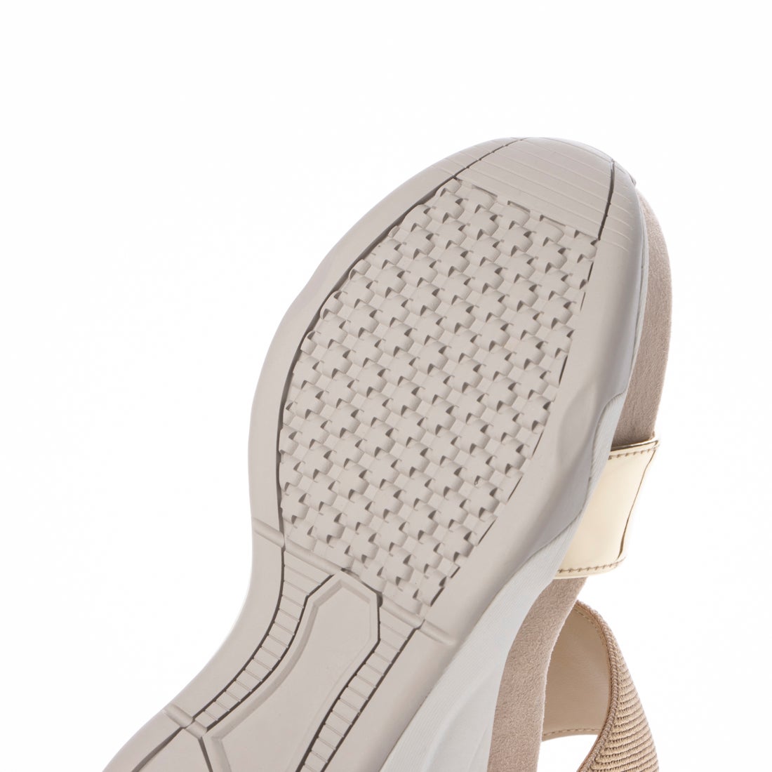 プラスダイアナ ＋diana ハイウェッジ メタリックサンダル （ゴールド