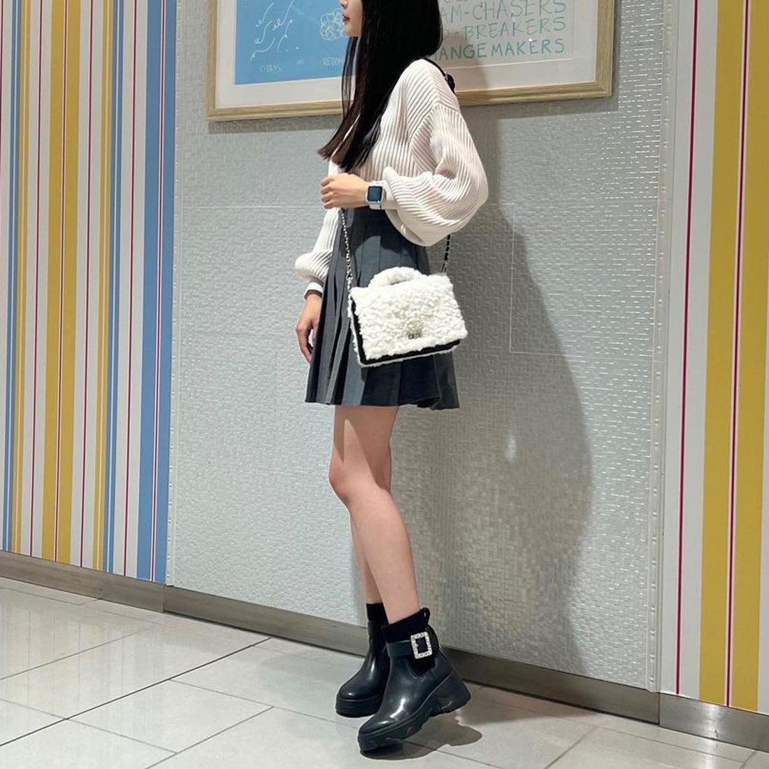 プラスダイアナ ＋diana 【撥水加工】クリスタルバックルショート