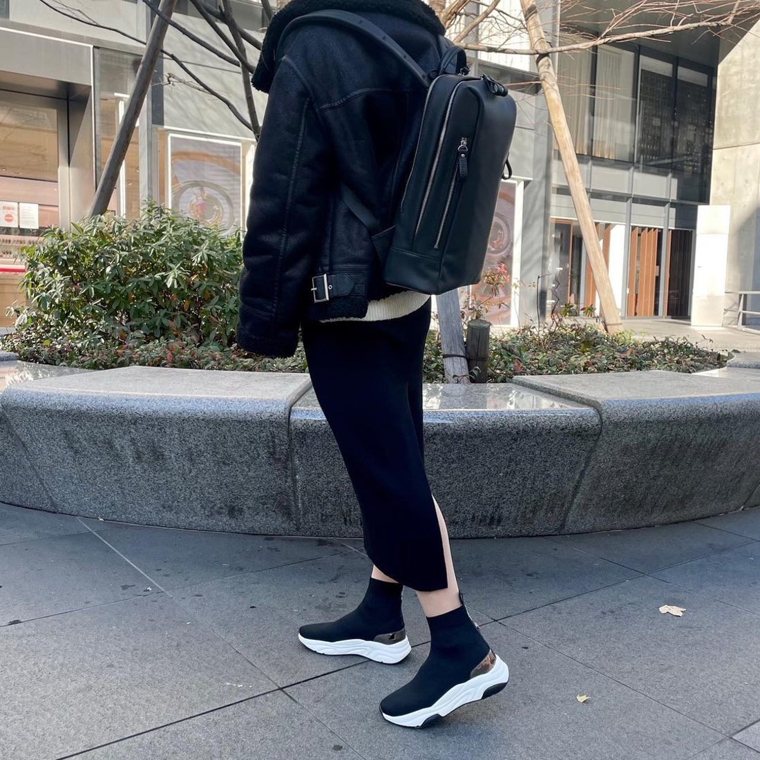 ＋diana プラスダイアナ +diana 軽量ニットソックススニーカーブーツ