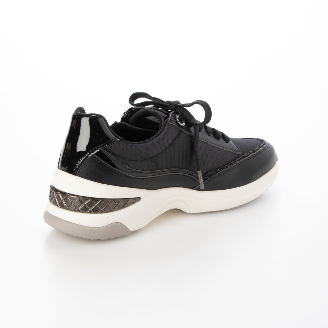 プラスダイアナ ＋diana オールウェザースニーカー （黒人工スムース