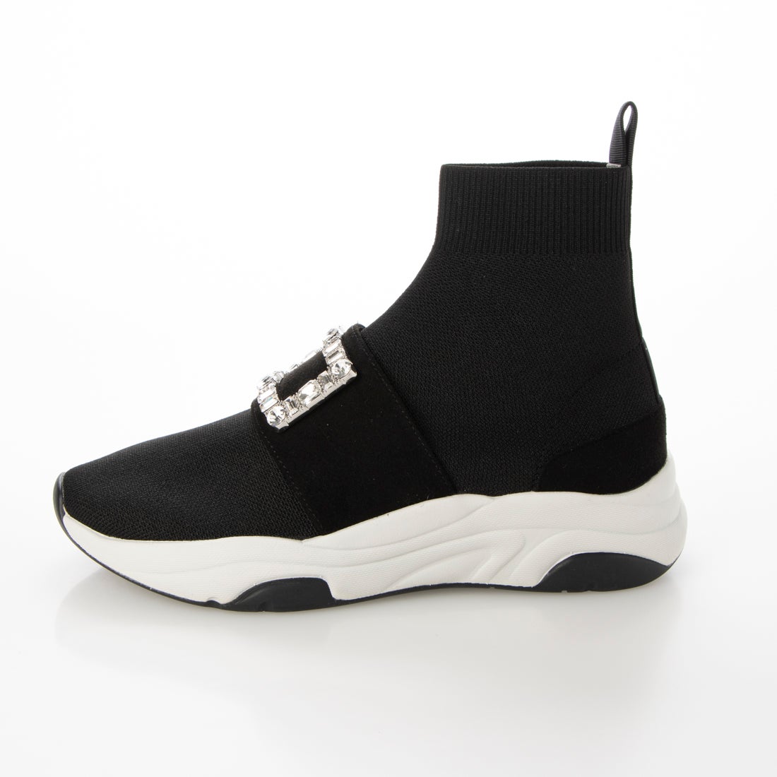 プラスダイアナ ＋diana 【ミドル丈】クリスタルバックル ニット