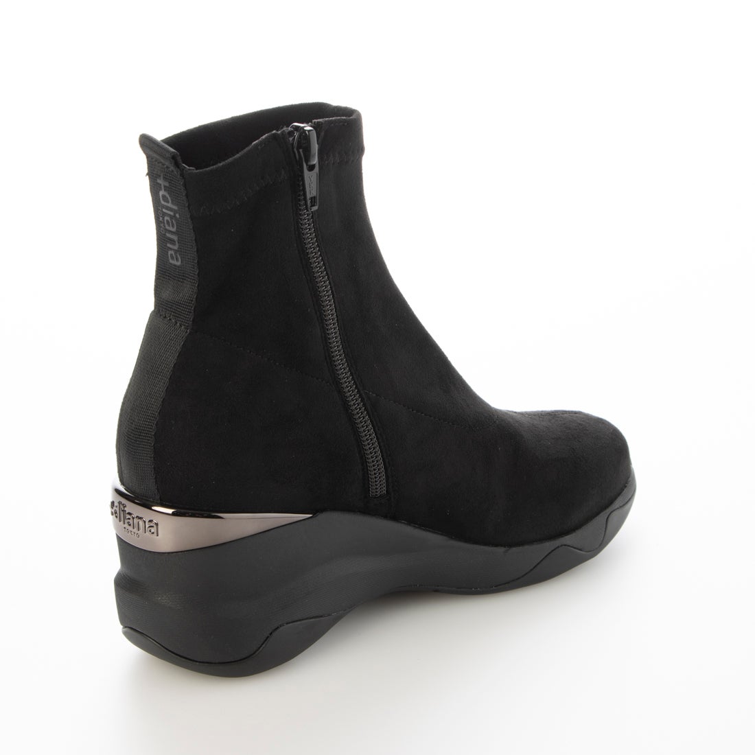 プラスダイアナ ＋diana 【6㎝】ウェッジソール ショートブーツ （黒