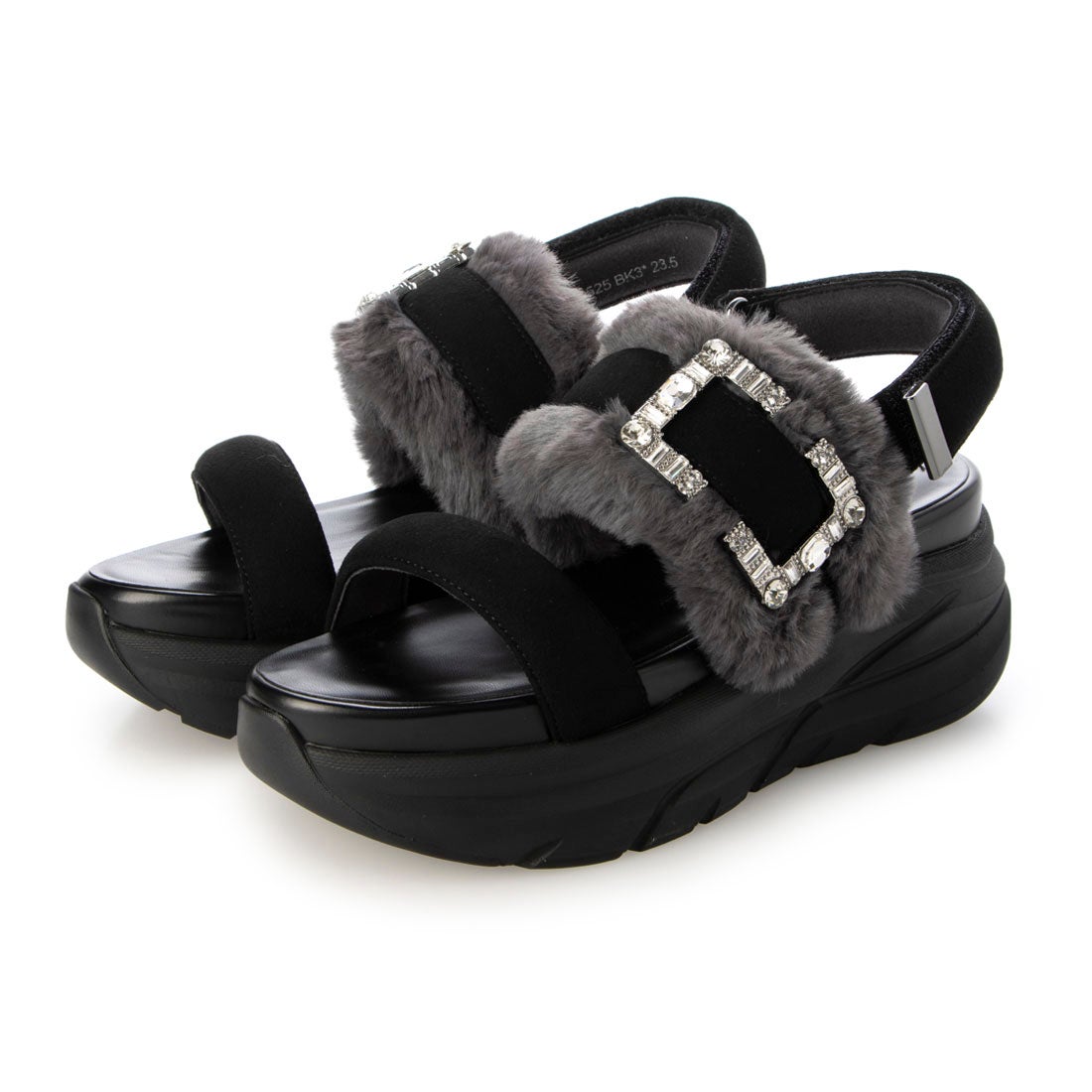 プラスダイアナ ＋diana ビジューバックル付き フットベットサンダル