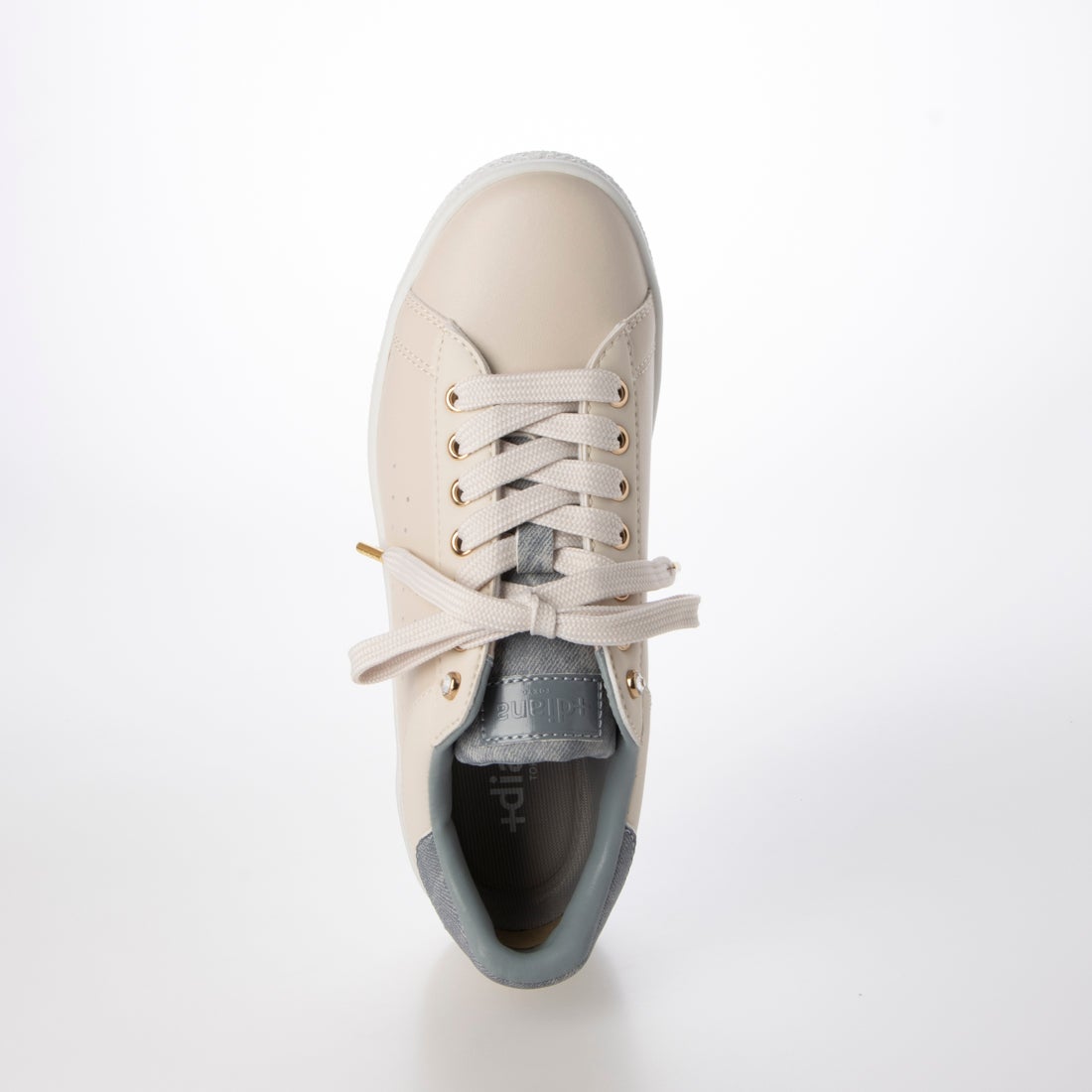 プラスダイアナ ＋diana ビジュー付きパンチングスニーカー （ベージュ