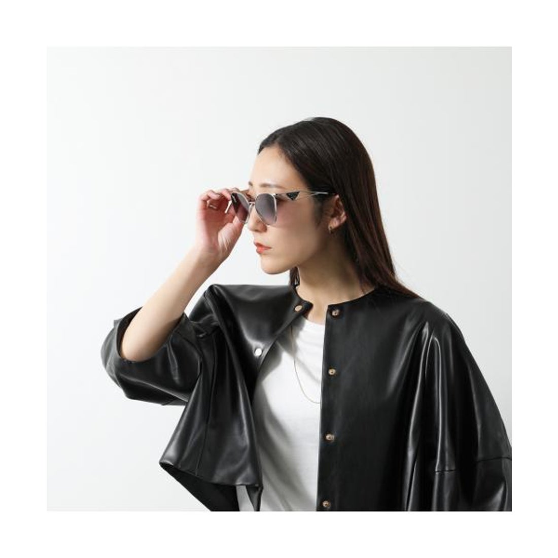 プラダ PRADA PRADA サングラス SPR50Z E1BC キャットアイ型 メタル